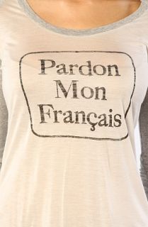 Stones The Pardon My French Raglan in Gray and Cream