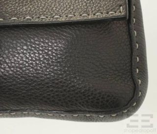 Fendi Selleria Black PEBBLED Leather Baguette Bag