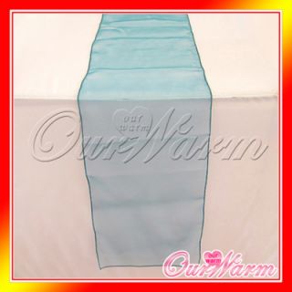 Teal Blue Organza Table Runners 12x108 Wedding Party Supply Decor