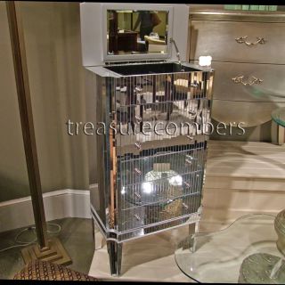 Art Deco Mirrored Jewelry Box Cabinet Armoire Chic