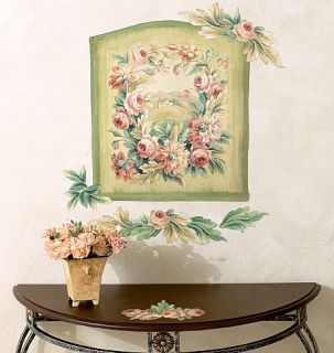 Floral Flowers Leaves Flora Vista Flower Chic Tuscan Panel Wall Murals