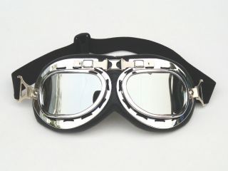New Motorcycle Bike Sport Silver Lens Goggles Eye Wear Glasses