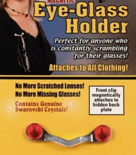 Readerest Magnetic Eyeglass Holder with Red Swarovski Crystals