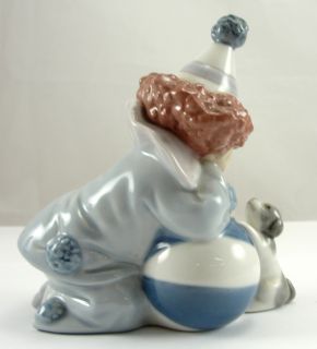 Lladro Figurine Pierrot with Puppy and Ball 5278 Retired Sculptor Jose
