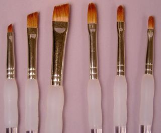 Soft Grip Sable Paint Brushes Filbert Angular Set