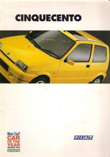 Fiat Cinquecento 1995 97 UK Market Sales Brochure s SX Sporting