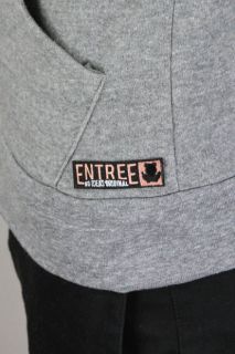 Entree Entree LS Patch Teddy Gray and Red Zip Up Hoody