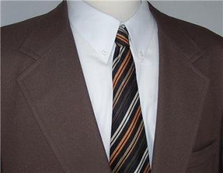 48R Vtg Vintage Medium Brown 2 Button Sport Coat Jacket Suit Blazer