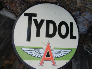 1950s Tydol flying A gasoline sign  Porcelain gasoline 6 rare green