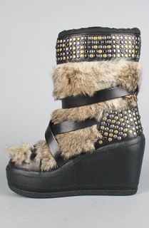 Ash Shoes The Zack Boot in Natural and Black Rabbit Hair  Karmaloop