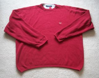 Tommy HIlfiger Firebrick Red Crew Neck Sweater Great Condition Size