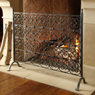  Forged Wrought Iron Gothic Scroll Decorative Fireplace Screen