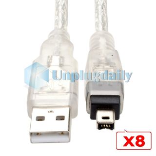 8x USB to 4 Pin Firewire Cable IEEE 1394 1 8M 6 for DV
