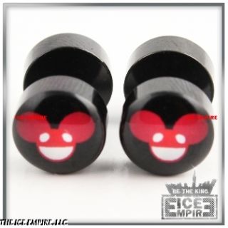 Pair of Deadmau5 Dead Mouse Fake Cheater Ear Plugs 0g Look EP040 P