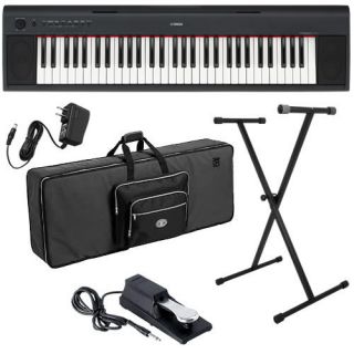  Piaggero NP11 61 Key Portable Keyboard Stage Essentials Bundle