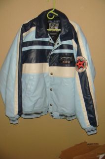 Vintage First Down PVC Leather Jacket Strategic Air Command Patch XXL