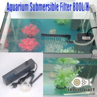 Fish Tank Aquarium Submersible Filter Air Tube 800L H