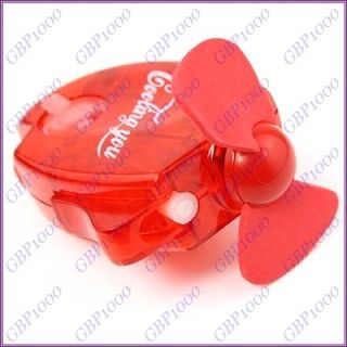 mini portable water mist spray cooling cool fan red