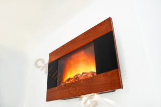  Wood Trim Panel Electric Fireplace Heater with Logs C510CL