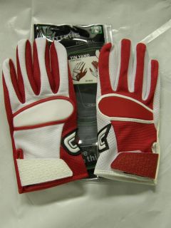 Cutters Yin Yang Football Gloves 017YY White Red Adult Sizes Receivers