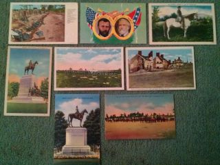  Confederate Civil War North & South Unused Postcards Fort Bragg & More