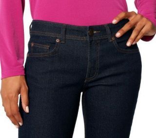 Susan Graver Boot Leg 5 Pocket Denim Petite Jeans Dark Wash 16P New