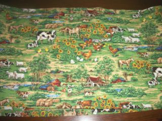 88 Kitchen Valance Country Farm Animal Cow Chicken Rooster Horse Lamb