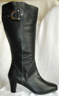 Fitzwell $185 Wanda Black Brazilian Calf Leather Extra Wide Calf Boot