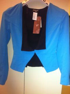 Fashion Star for H M Blue Black Blazer Jacket Reversible Bobbie Size 8