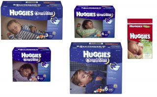 Huggies Overnites Baby Diapers Wipes Sizes 3 4 5 6 Night Bulk Value