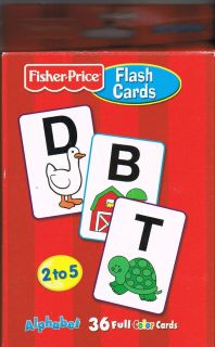 FISHER PRICE FLASH CARDS AGES 2 TO 5 ALPHABET 36 FULL COLOR CARDS ORIG