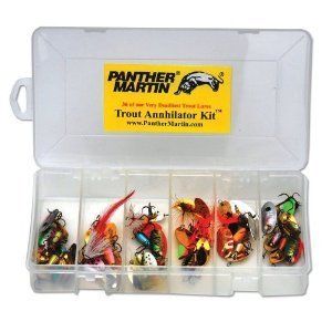   Martin Trout Fishing Kit Inline Spinner Bait Lures Set w Tackle Box