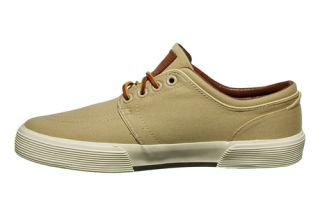 Polo Ralph Lauren Mens Shoes Faxon Low Khaki Canvas Sneakers Sz 8 M