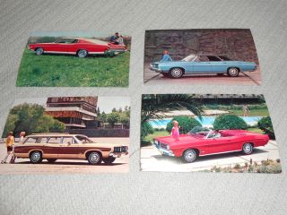 Four Original 1968 Ford Ltd Galaxie 500XL Country Squire Postcards