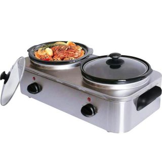  Stainless Steel Food Warmer Buffet Server 2 Electric Pots