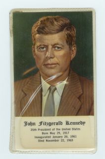 John Fitzgerald Kennedy 1963 Prayer Card