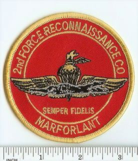 USMC Patch 2nd Force Reconnaissance Marforlant Marines