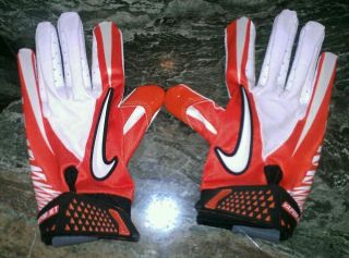 Nike Vapor Jet Football Gloves Orange White Adult Size M NFL Equipment