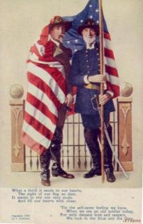 Civil War Soldiers American Flag Blue The Gray 1908