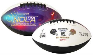  Super Bowl XLVII 47 Dueling Logo Autograph Full Size Football
