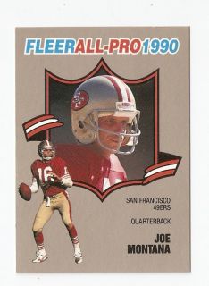 1990 Joe Montana Fleer All Pro Football Trading Card 1 of 25