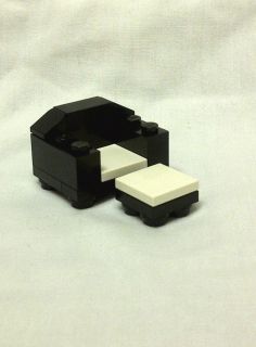 Lego Town City Custom Black White Sofa Chair with Ottoman Parts Pieces