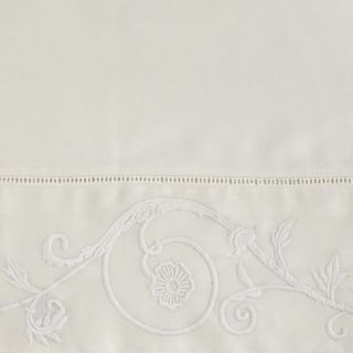 Ralph Lauren Whitehall Queen Flat Sheet Embroidered Cream