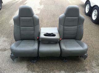 1999 2010 Ford F250 F350 Front and Rear Seats Gray Leather