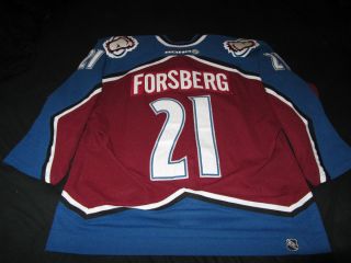 21 Peter Forsberg Avalanche KOHO on ice Game jersey Flight strap