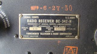 WWII Signal Corps BC 342 N Radio Receiver