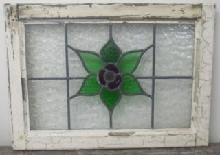 old english stained glass window flower design