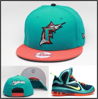 New Era Florida Marlins Custom Snapback Hat Designed for Lebron 9