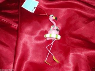 Pink Springy Bobble Head Flamingo Christmas Ornament