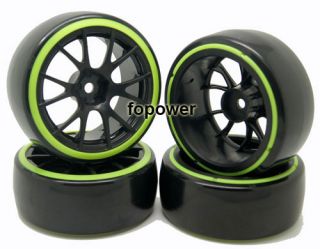 4pcs RC Drift Plastic Hard Tires Tyre Wheel Rim Fit 1 10 on Road Car